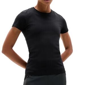 Athleta In Motion Seamless Tee Sz XS New $59 Black Semi-Fitted UPF Crew Top
